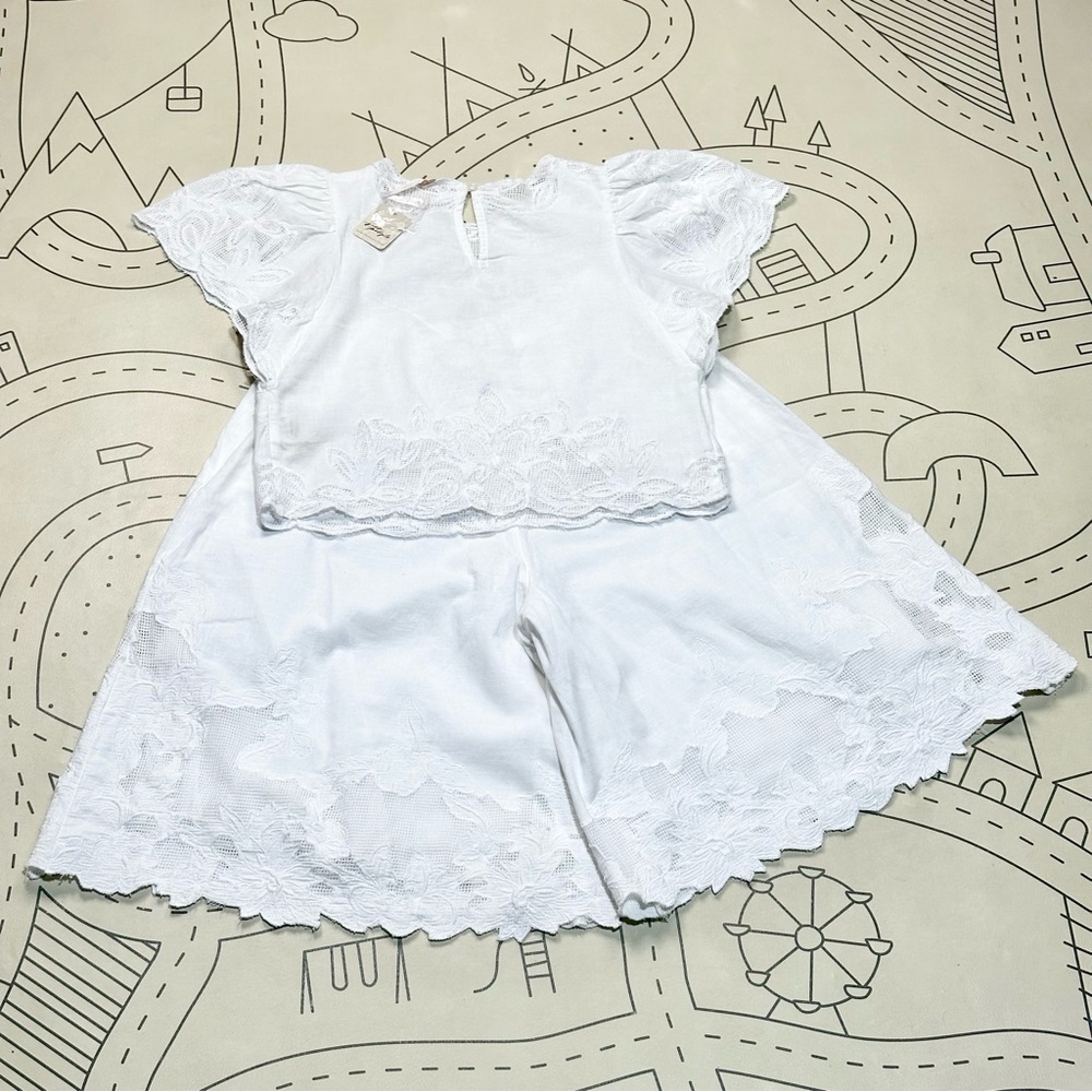 Free People White Eyelet Lace Cropped Top - Picture 10 of 10